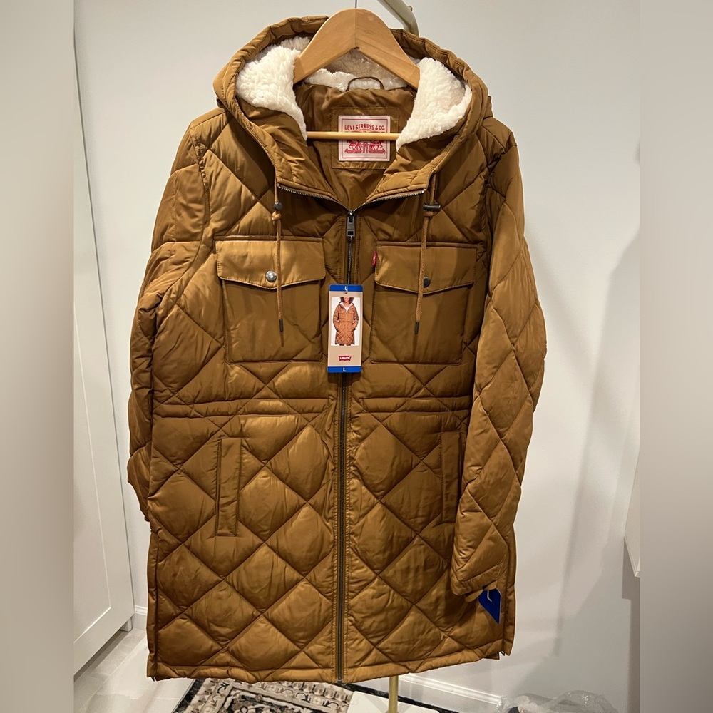 Levi's Tan Quilted Hooded Jacket